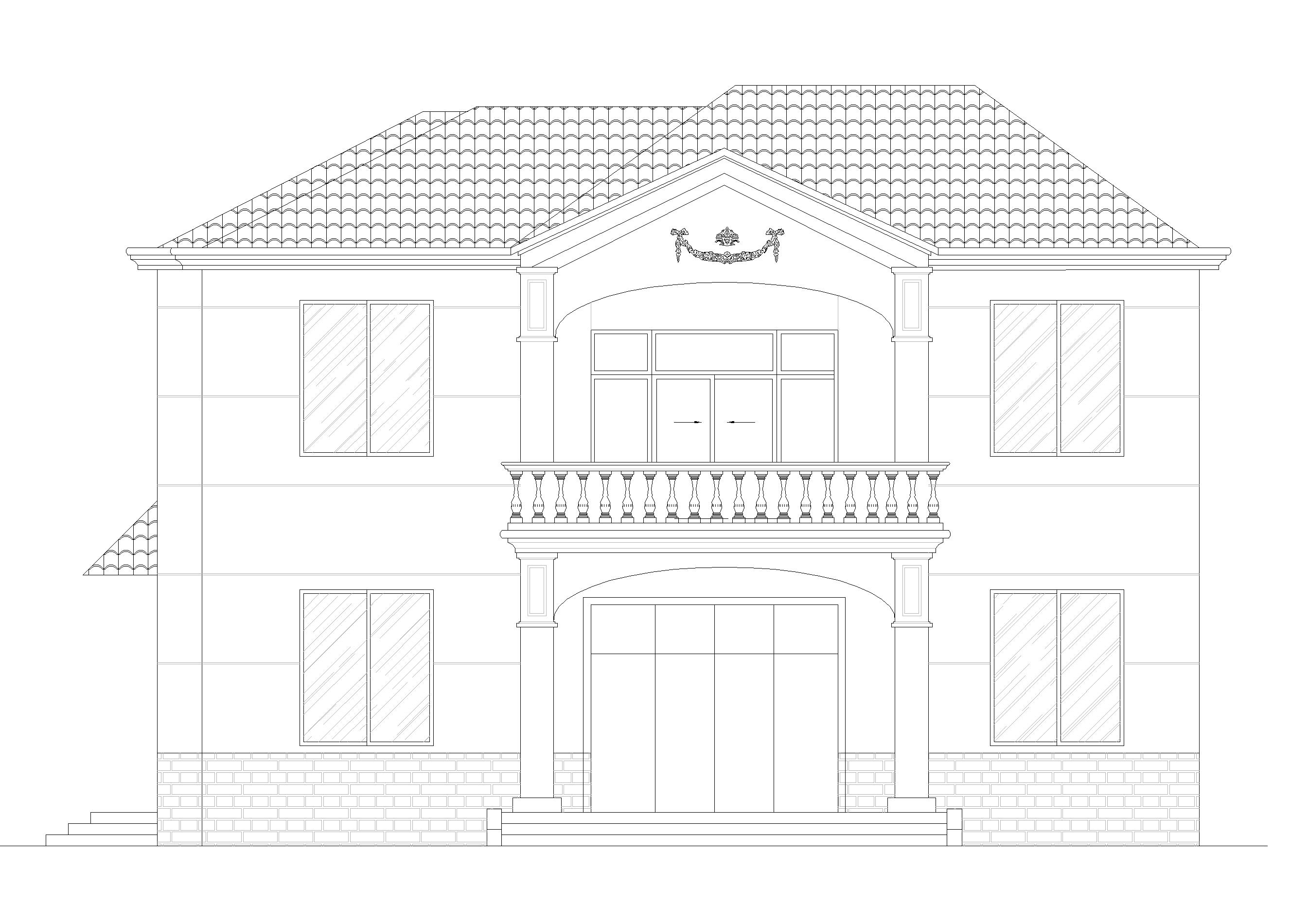 高度类别:单层建筑 外立面材料:涂料,墙砖 图纸深度:施工图 设计风格