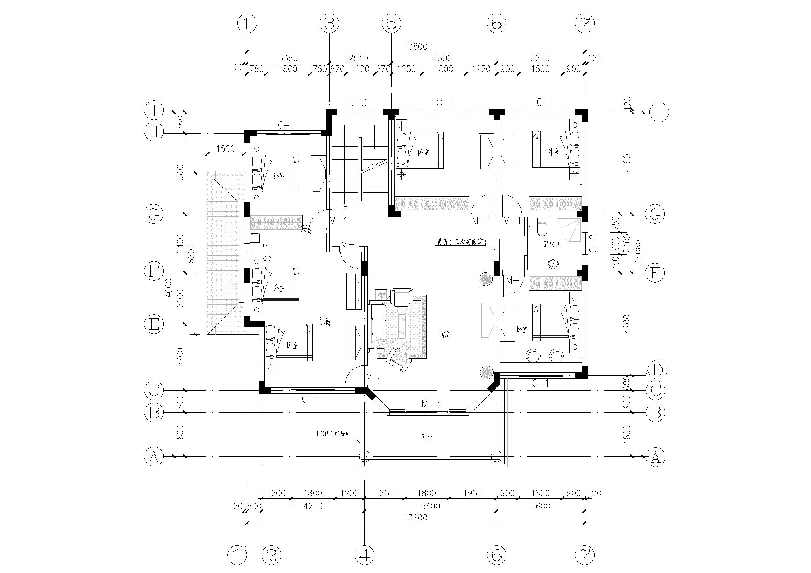 农村自建房二层独栋别墅建筑设计施工图