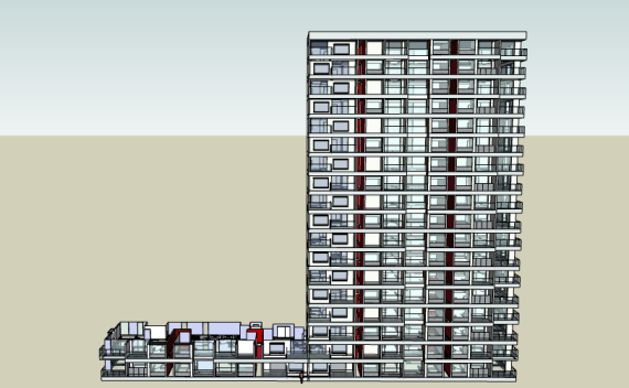 [上海]嘉定万达广场商住综合体高层住宅建筑SU模型（含户型模型）