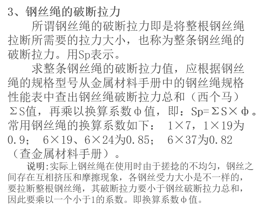 铁路桥涵施工安全技术培训(72页)-钢丝绳的破断拉力 铁路桥涵施工安全技术培训(72页)-钢丝绳的破断拉力