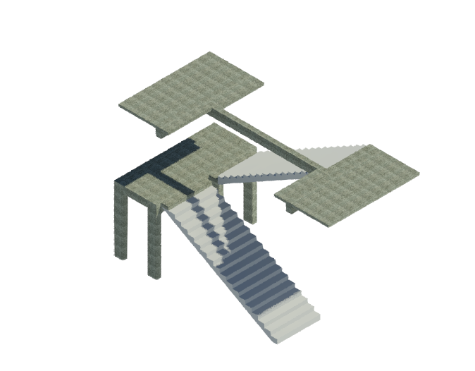 BIM结构单层楼梯标准构件单元模型(Rvt)