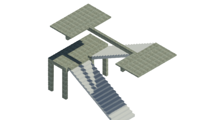 BIM结构单层楼梯标准构件单元模型(Rvt)