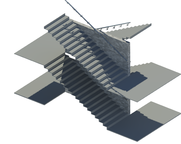 BIM商业建筑楼梯标准构件单元模型(Rvt)-剪刀梯