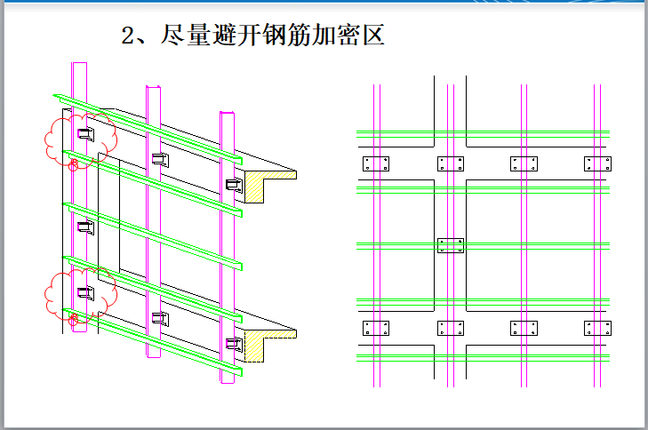干挂石材工程常见问题及安全案例分析(PPT)-尽量避开钢筋加密区 干挂石材工程常见问题及安全案例分析(PPT)-尽量避开钢筋加密区